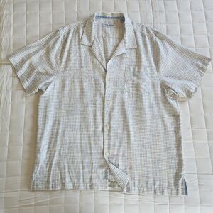 Tommy Bahama White and Blue Checkered Casual Shirt